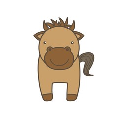 horse cartoon icon. Animal farm design. Vector graphic