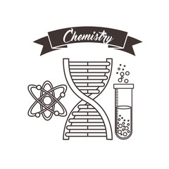 Dna tube atom icon. Back to school design. Vector graphic