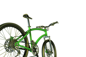 Fototapeta na wymiar green mountain bike