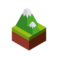 Mountain icon. Isometric design. Vector graphic