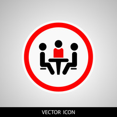 Conference icon. People sitting at the table.
