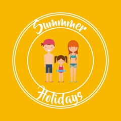 Family cartoon icon. Summer and vacation design. Vector graphic
