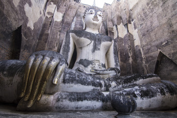 Ancient Buddha face, Sukhothai, Thailand