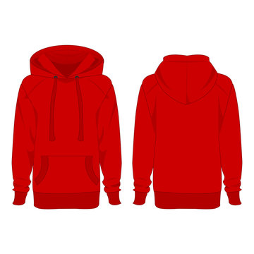 Red hoodie isolated vector