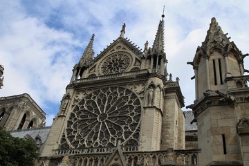 Fototapeta na wymiar Cathedral Notre Dame de Paris is a most famous Gothic, Roman Catholic cathedral 