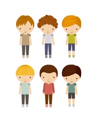 Group of boys icon. Kid and cute people design. Vector graphic