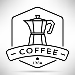 Vector Mocha Pot Icon with Linear Style