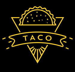 Obraz premium Vector Taco Icon with Linear Style
