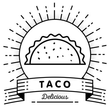 Vector Taco Icon with Linear Style
