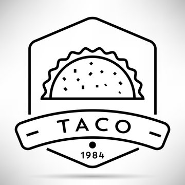 Vector Taco Icon with Linear Style
