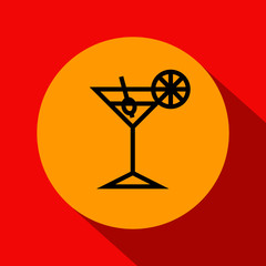 Vector Cocktail Icon with Linear Style