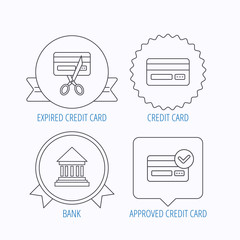 Fototapeta na wymiar Bank credit card icons. Banking signs.