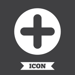 Fototapeta premium Plus sign icon. Positive symbol.
