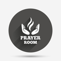 Prayer room sign icon. Religion priest symbol.