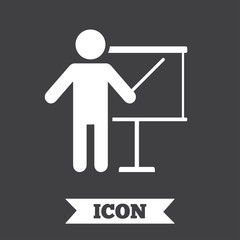 Presentation billboard sign icon.