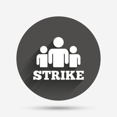 Strike sign icon. Group of people symbol.
