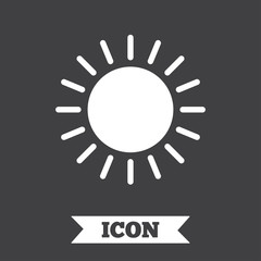 Sun icon. Sunlight summer symbol.