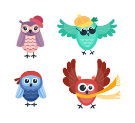 Cartoon owl vector isolated