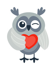 Cartoon owl vector isolated