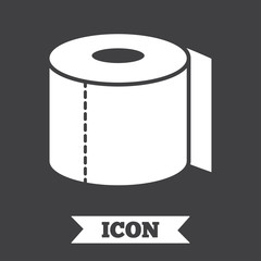 Toilet paper sign icon. WC roll symbol.