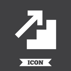Upstairs icon. Up arrow sign.