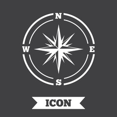 Compass sign icon. Windrose navigation symbol.