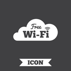 Free wifi sign. Wifi symbol. Wireless Network.