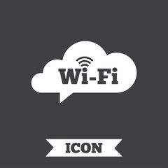 Free wifi sign. Wifi symbol. Wireless Network.