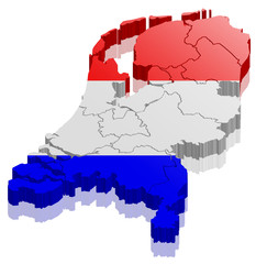 Niederlande Holland Flagge Fahne Landkarte 3D Vektor