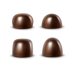 Realistic Black Dark Bitter White Milk Chocolate Candies Various Shapes