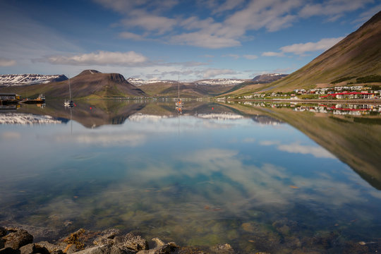 The Skyline Of Isafjordur Iceland
