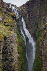 Obraz premium Glymur with 194 meter the highest waterfall at Iceland 