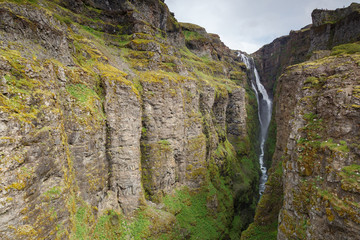 Glymur with 194 meter the highest waterfall at Iceland
