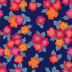Floral bouquet seamless pattern. Flower rose background. Flourish ornamental wallpaper