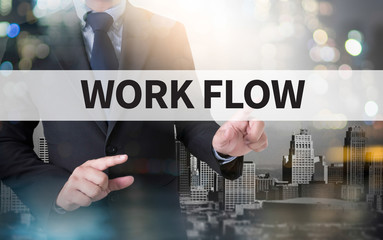 Fototapeta na wymiar WORK FLOW (Work Flow Efficiency Implement Process)