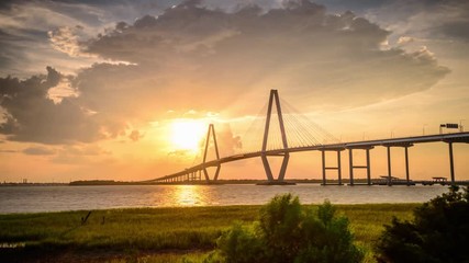 Charleston, South Carolina, USA at Arthur Ravenel Jr. Bridge. - Powered by Adobe