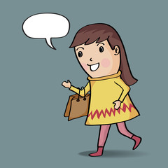 Lady in yellow dress