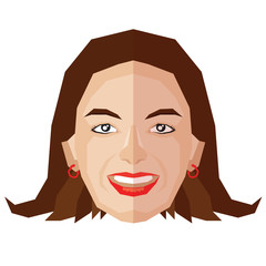 female face to happy and smile