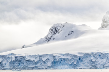 Antarctica glacier and sea
