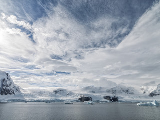 Antarctica glacier and sea