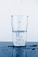 a glass of drinking water