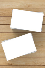 stack of blank name card on wooden background