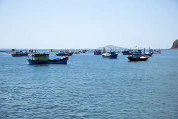 Fototapeta na wymiar fishing boats in the Bay of South China sea
