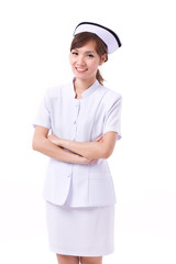 happy, positive nurse with smiling face