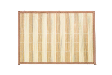 Closeup surface wood pattern at the wood mat isolated on white background
