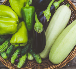 Fresh vegetables in basket