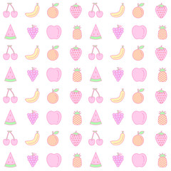 sweet pastel fruit seamless pattern background
