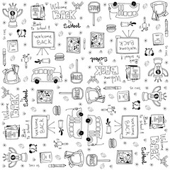 Vector set of hand draw doodles school