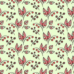 Seamless pattern with colorful berries, vector illustration 