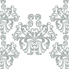 Vintage Vector Floral ornament damask pattern. Elegant luxury texture for wallpapers, backgrounds and invitation cards. Pastel colors